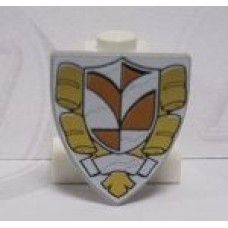 Part 3846pb33 Light Bluish Gray Minifig, Shield Triangular with Town Hall Pattern 